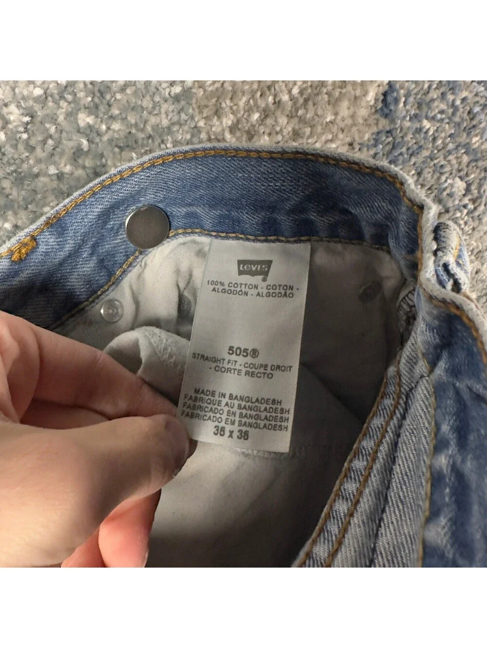 Vintage Y2K Levis 505 Straight Jeans Mens 36x36 Light Baggy